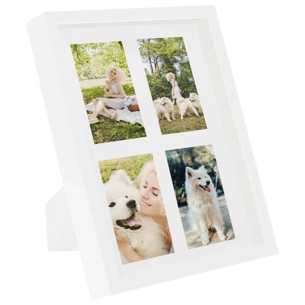 vidaXL 3D Box Photo Frames 3 pcs White 28x35 cm for 4x