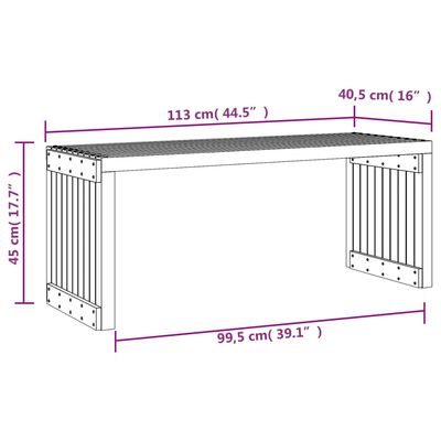 vidaXL Garden Bench Extendable White 212.5x40.5x45 cm Solid Wood Pine