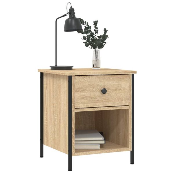 vidaXL Bedside Cabinet Sonoma Oak 40x42x50 cm Engineered Wood