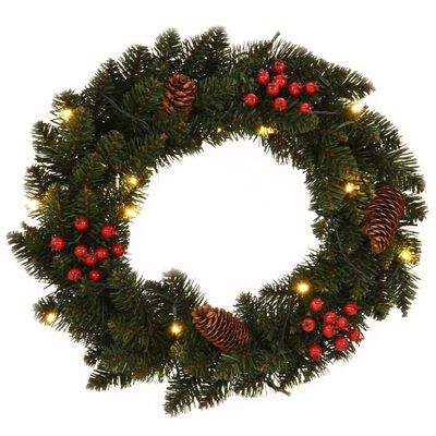 vidaXL Christmas Wreaths 2 pcs with Decoration Green 45 cm