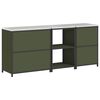 vidaXL Kitchen Storage Set with Shelf Other 3 pcs Olive Green Steel