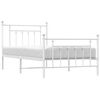 vidaXL Metal Bed Frame without Mattress with Footboard White 100x190cm