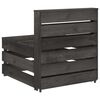 vidaXL Garden Pallet Middle Sofa Grey Impregnated Pinewood