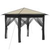vidaXL Gazebo with 4 Sidewalls 2.6 x 2.6 m Cream and Anthracite
