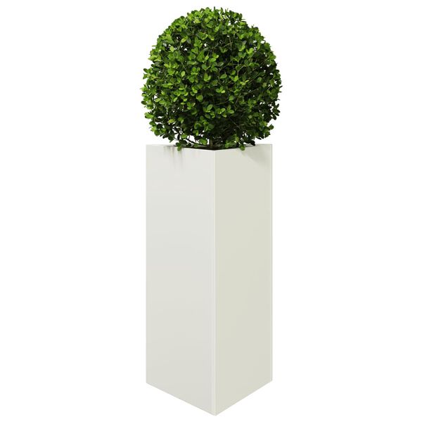 vidaXL Garden Planters 2 pcs White Triangular 40x34.5x70 cm Steel