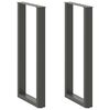 vidaXL Bar Table Legs U-Shaped 2 pcs Anthracite 40x(100-101) cm Steel