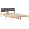 vidaXL Bed frame Brown and dark grey 140 x 200 cm Solid pine wood
