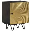 vidaXL Bedside Cabinet with Brass Front 40x30x50 cm Solid Mango Wood