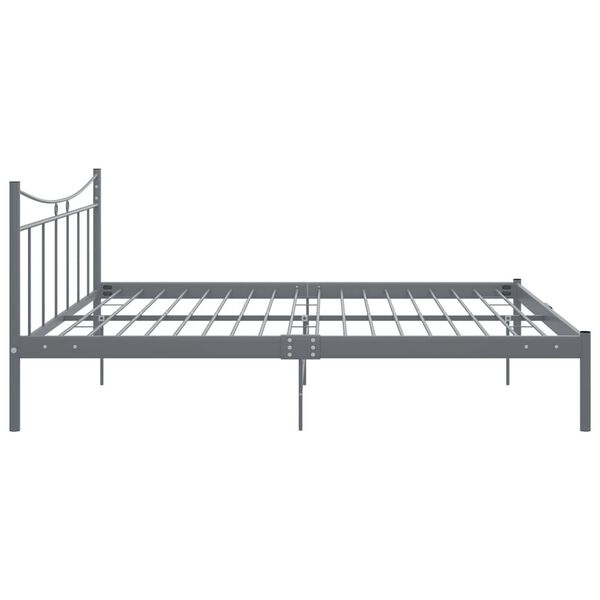 vidaXL Bed Frame without Mattress Grey Metal 180x200 cm Super King