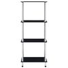 vidaXL 4-Tier Shelf Black 40x40x100 cm Tempered Glass