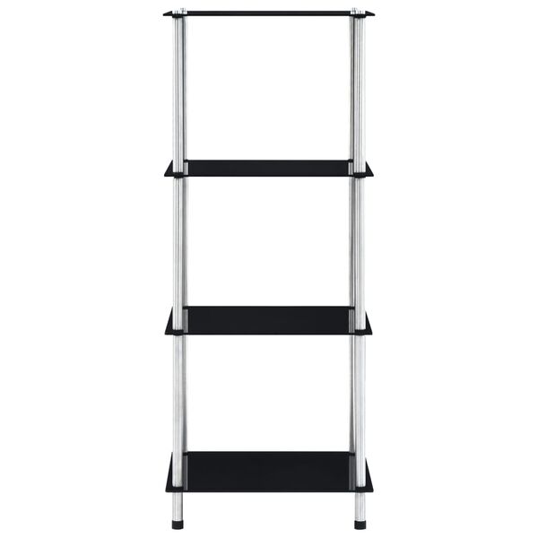vidaXL 4-Tier Shelf Black 40x40x100 cm Tempered Glass