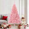vidaXL Artificial Pre-lit Christmas Tree with 300 LEDs Pink 180 cm PVC