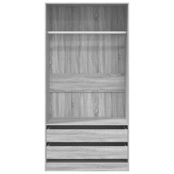 vidaXL Wardrobe Grey Sonoma 100x50x200 cm Engineered Wood