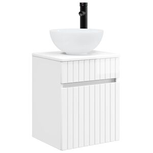 vidaXL Wall-mounted Sink Vanity High Gloss White 39 x 41 x 64.5 cm