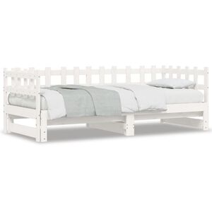 vidaXL Pull-out Day Bed without Mattress White 2x(90x190) cm Solid Wood