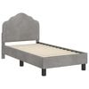 vidaXL Toddler Bed Frame with Headboard Light Grey 70 x 140 cm Velvet