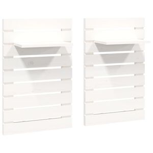 vidaXL Wall-mounted Bedside Shelves 2 pcs White Solid Wood Pine