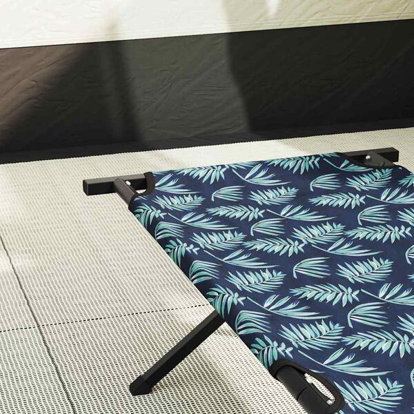vidaXL Folding Camping Bed Folding Manual Leaf pattern Oxford fabric
