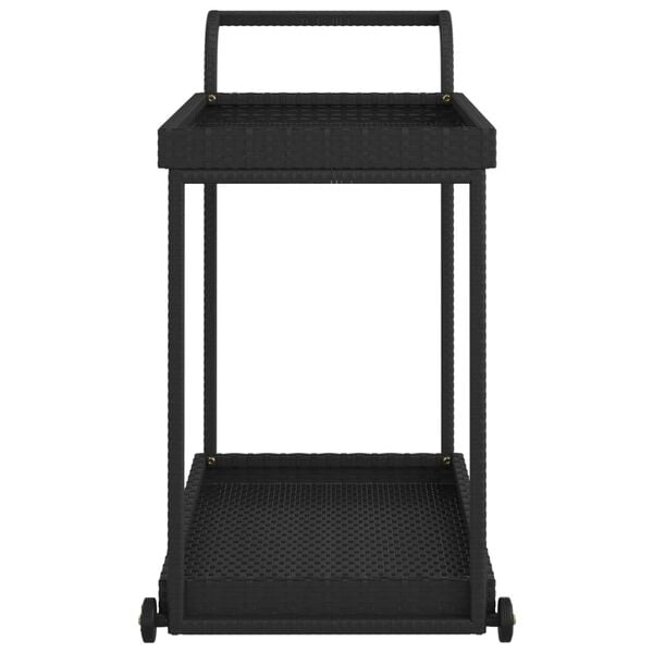 vidaXL Bar Cart Black 100x45x83 cm Poly Rattan
