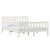 vidaXL Bed Frame without Mattress White Solid Wood 160x200 cm (810093+814155)