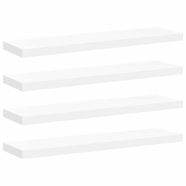vidaXL Floating Wall Shelves 4 pcs White 90x23.5x3.8 cm MDF