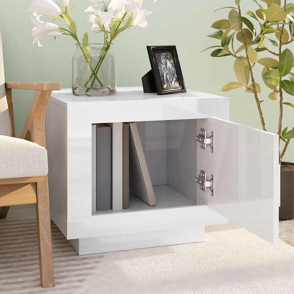 vidaXL Coffee Table High Gloss White 51x50x45 cm Engineered Wood