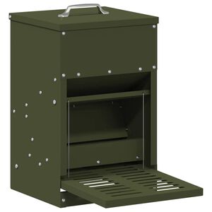vidaXL Chicken Treadle Feeder Olive Green 25 x 42 x 40 cm