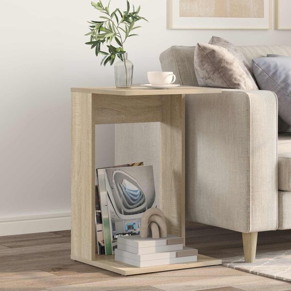vidaXL Side Table Sonoma Oak 40 x 38 x 62.5 cm Engineered Wood