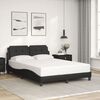 vidaXL Bed Frame without Mattress "Zadar" Black 140x200 cm Faux Leather