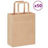 vidaXL Paper Bags 50 pcs with Handles Brown 18x8x22 cm