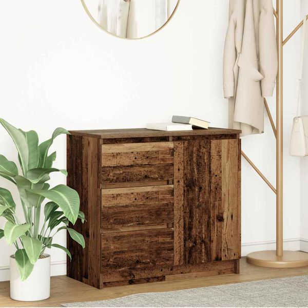 vidaXL Sideboard with Drawer Old Wood 71x35x65 cm Engineered Wood
