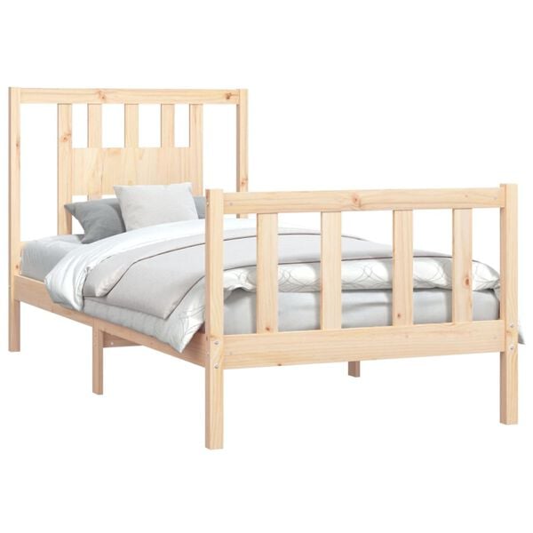 vidaXL Bed Frame without Mattress Solid Wood Pine 100x200 cm