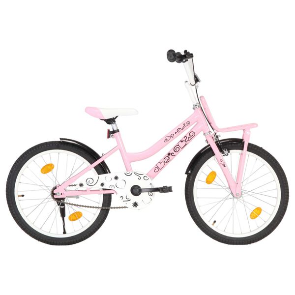 vidaXL Kids Bike with Front Carrier 20 inch Pink and Black