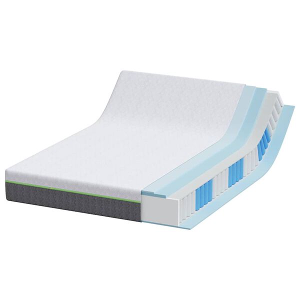 vidaXL Mattress White and Grey 140 x 190 cm Pocket Spring