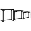 vidaXL Nesting Coffee Table 3 pcs Black oak 50.5 x 35 x 53 cm