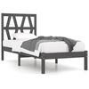 vidaXL Bed Frame without Mattress Grey Solid Wood 100x200 cm