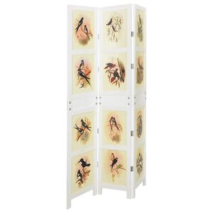 vidaXL Romdivider Panel Folding White 106 x 165 cm MDF