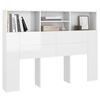 vidaXL Headboard Cabinet High Gloss White 140x19x103.5 cm