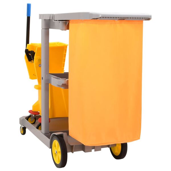 vidaXL Cleaning Trolley with Mop Bucket Polypropylene