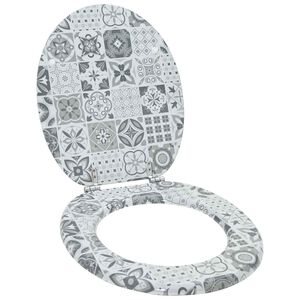 vidaXL Toilet Seat Grey 44 x 38 cm MDF board