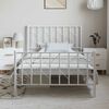 vidaXL Metal Bed Frame without Mattress with Footboard White 100x200cm