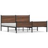 vidaXL Metal Bed Frame without Mattress Brown Oak 180x200 cm Super King