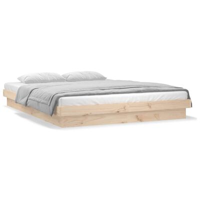 vidaXL LED Bed Frame 120x190 cm Small Double Solid Wood