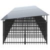 vidaXL Outdoor Dog Kennel with Roof Steel 16.89 m&sup2;