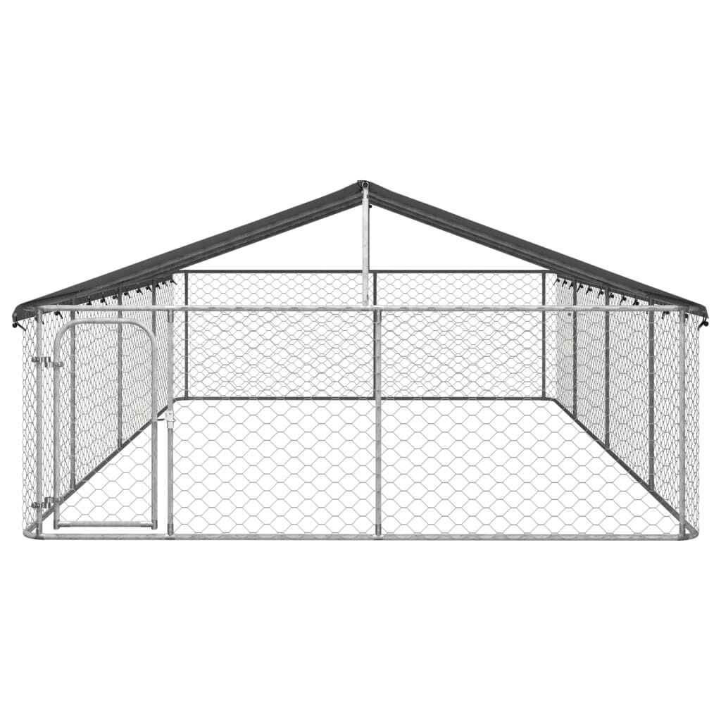 Large dog kennel with roof top