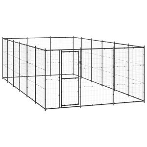 vidaXL Outdoor Dog Kennel Steel 21.78 m²