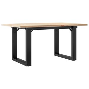 vidaXL Coffee Table O-Frame 80x50x40 cm Solid Wood Pine and Steel