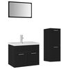 vidaXL Bathroom Furniture Set Black Engineered Wood