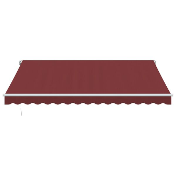 vidaXL Manual Retractable Awning with LED Burgundy 400x350 cm
