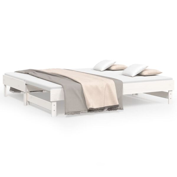 vidaXL Pull-out Day Bed without Mattress White 2x(90x190) cm